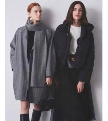 컨디션 최상! 미라 오웬 스톨 도킹 리버 미디 그레이 색상 울 코트