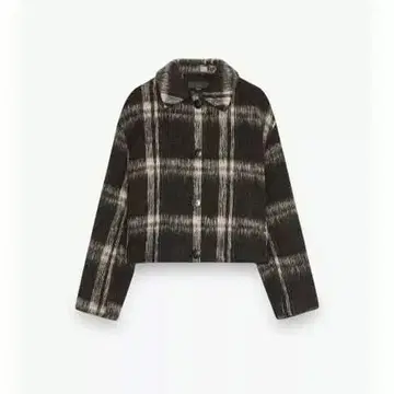 ZARA 체크 무늬 울 혼방 자켓 S