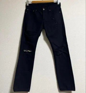 glamb 그램 리페어 가공 데미지 가공 스트레이트 데님