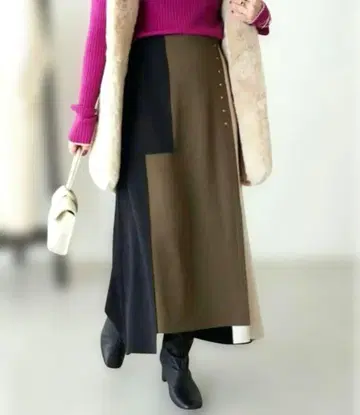 jena 본딩 리벳 스커트 카키