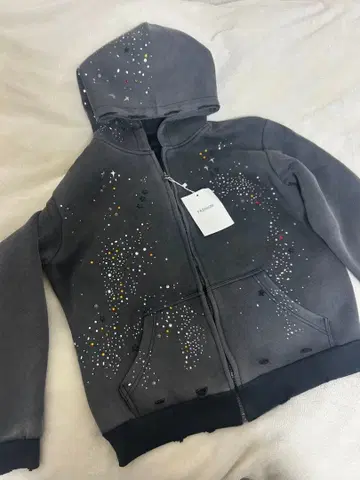 라이트 스톤 지퍼 후드티