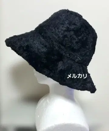 miss hahaha 퍼 버킷햇 와이드 챙 블랙