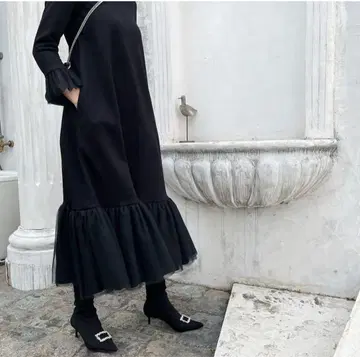 2022AW 트루 바이 마리코 오이카와 튤 원피스 sugar 블랙