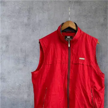 UES 나일론 집업 베스트 레드 구제 의류 vintage