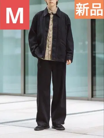 새상품 유니클로 U 오버 사이즈 컬러 데님 자켓 M 블랙 UNIQLO