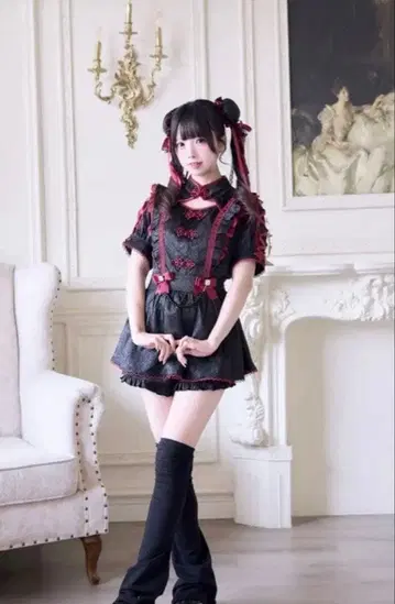 NoGenki 차이나풍 원피스 셋업 L  헤어핀 포함