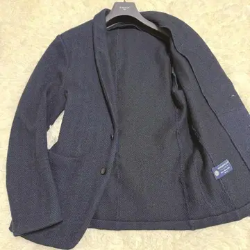 투모로우랜드 필그림 알파카 니트 소재 헤링본 네이비 46