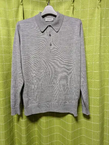 JOHN SMEDLEY 그레이 니트 피케 셔츠 S