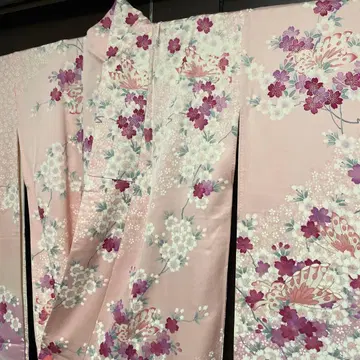 후리소데 핑크 벚꽃 나비 가련