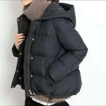 이에나 36 숄 후드 숏 다운 코트