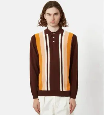 BEAMS PLUS 빔즈 Knit Polo Stripe 12G