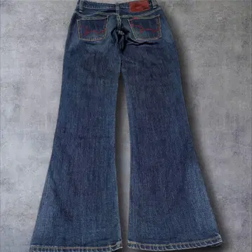y2k archive 오니 플레어 부츠컷 데님 edwin 빨간색 스티치