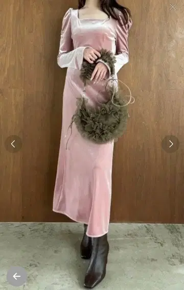 스퀘어넥 벨로아 원피스