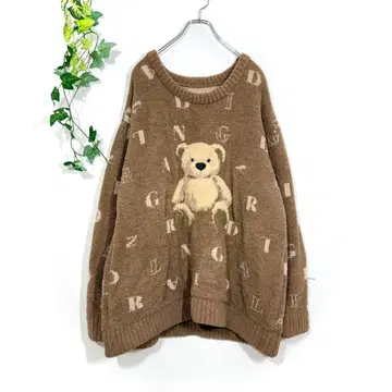 Darich 복슬복슬 테디베어 곰 무늬 스웨터 브라운 오버 사이즈