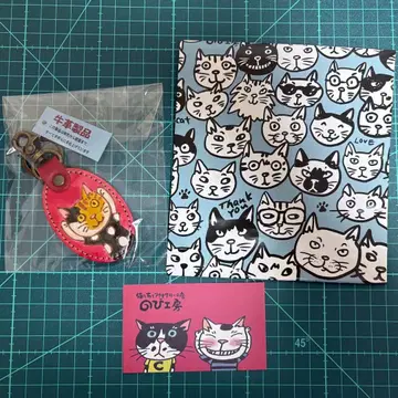 노비 공방 * 손그림 천연 가죽 키링 고양이