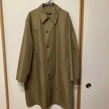 베이지 스텐카라 코트 프론트 오픈 버튼