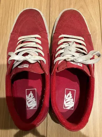 VANS 레드 스웨이드 스니커즈