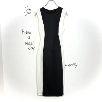 Zara 슬리브리스 원피스(S) 드레스 파티 모노톤 사이드 라인