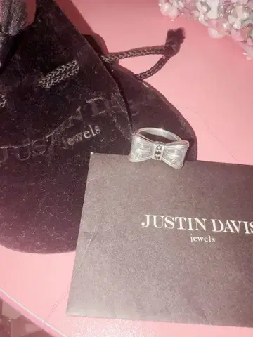 저스틴 데이비스 리본형 실버 반지 블랙 13호