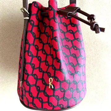 로베르타 디 카메리노 빨간색 체인 패턴 숄더백 가죽제품