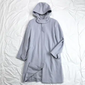 새상품급 theory 띠어리 럭스 라벤더 후드 부착 롱 코트 38