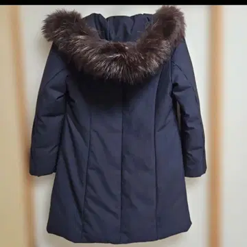 새상품급 퍼 다운 코트 더플 네이비