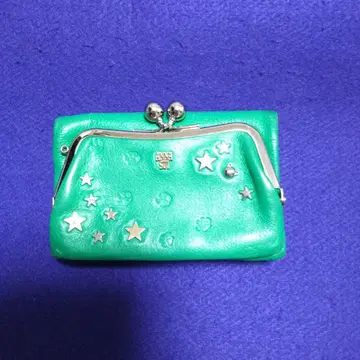 안나 수이 그린 가죽 접이식 지갑