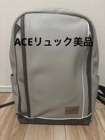 ACE 그레이 합성 피혁 백팩