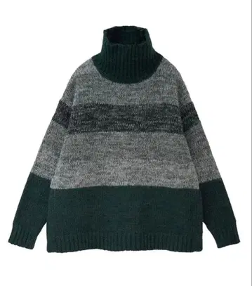 CLANE 그라데이션 보더 와이드 니트탑