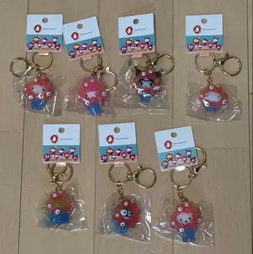 산리오 미야쿠미야쿠  입체 마스코트 클리어 키링 전 종류 7개