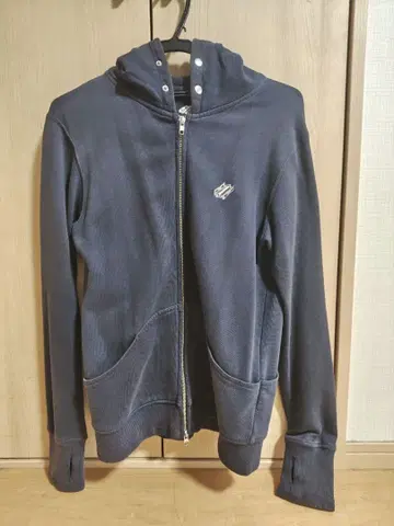 다크 블루 풀 집업 후드티