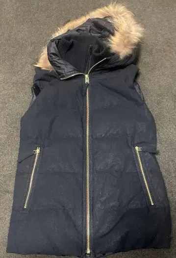 PLST 2way 퍼 후드 다운 베스트