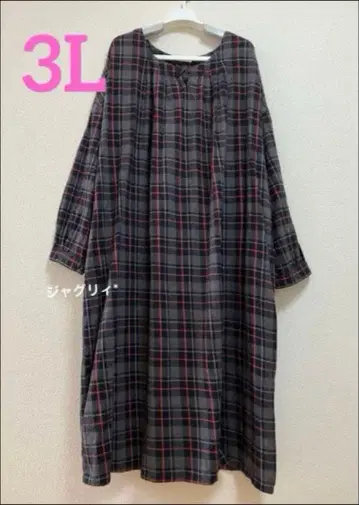 soulberry 체크 무늬 원피스 가을/겨울 플러스 사이즈 3L