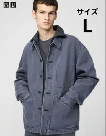 UNIQLO U 오버 사이즈 컬러 데님 자켓 L 그레이
