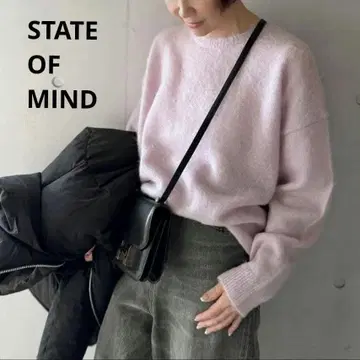 택 포함 새상품 스테이트 오브 마인 모헤어 니트 퍼지 라벤더 스웨터