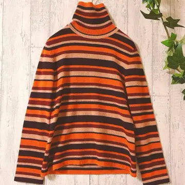 캐시미어 100% 보더 터틀 니트 36 조르주 레쉬