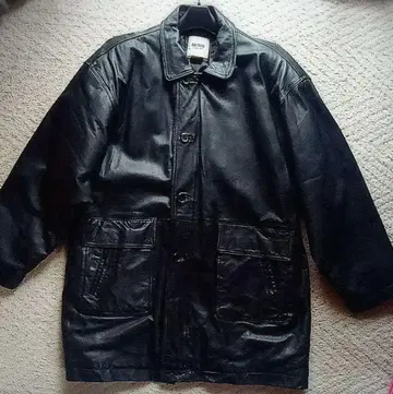 블랙 양가죽 가죽 자켓 버튼 포함