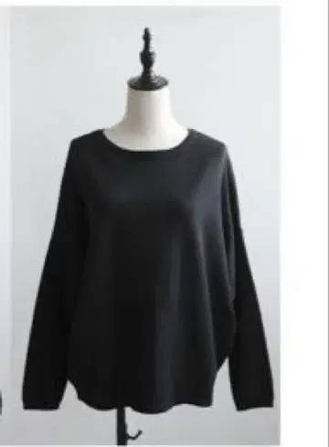 보트넥 긴팔 니트 블랙 프리 사이즈