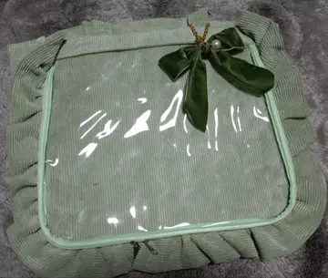 [A4] 백참 달린 프릴 토트백 (코듀로이) 더스티 민트