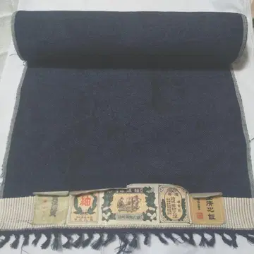 [ 미사용 ] 여성용 무형문화재! 유키쓰무기 옷감 남색 실크 100%