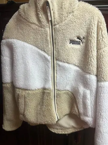 PUMA 플리스 자켓 M 베이지 화이트