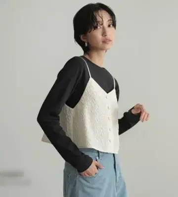 포씨엠 퍼프 자카드 셋업