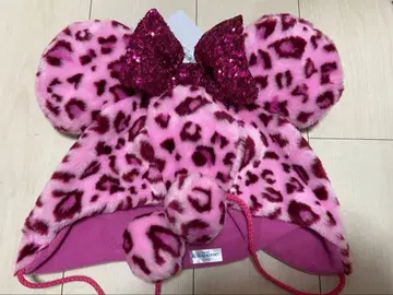 디즈니 미니 레오파드 무늬 팬캡 핑크