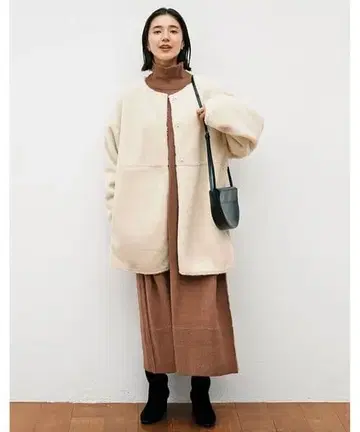 avecmoi 노카라 보아 코트 아이보리