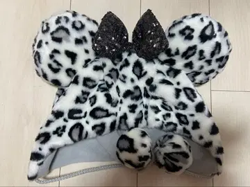 디즈니 미니 레오파드 무늬 팬캡 레오파드 블랙 화이트 그레이