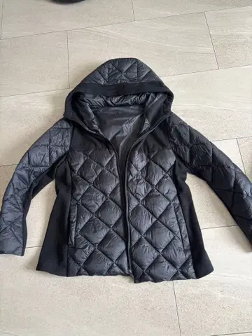 블랙 퀼팅 다운 자켓 M
