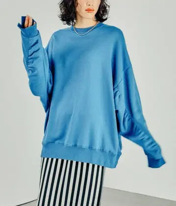 [ 미사용 ] LEPSIM 개더 와이드 튜닉 블루 FREESIZE