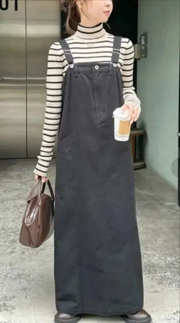 Discoat 코튼 트윌 점프 스커트 블랙 [ M 사이즈 ]