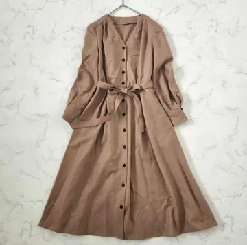 컨디션 최상 ANAYI 울 조젯 V넥 원피스 완판템 리본 36