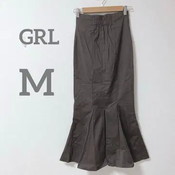 GRL 롱 머메이드 스커트 맥시 다크 모카 M 타이트 성숙 큐트